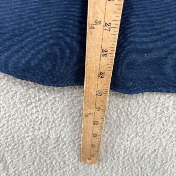 Egara Shirt Mens Large Navy Blue Non Iron Long Sleeve Shirt Textured Cotton - Picture 8 of 9